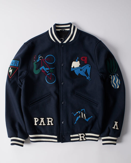 Run sit & bike varsity jacket